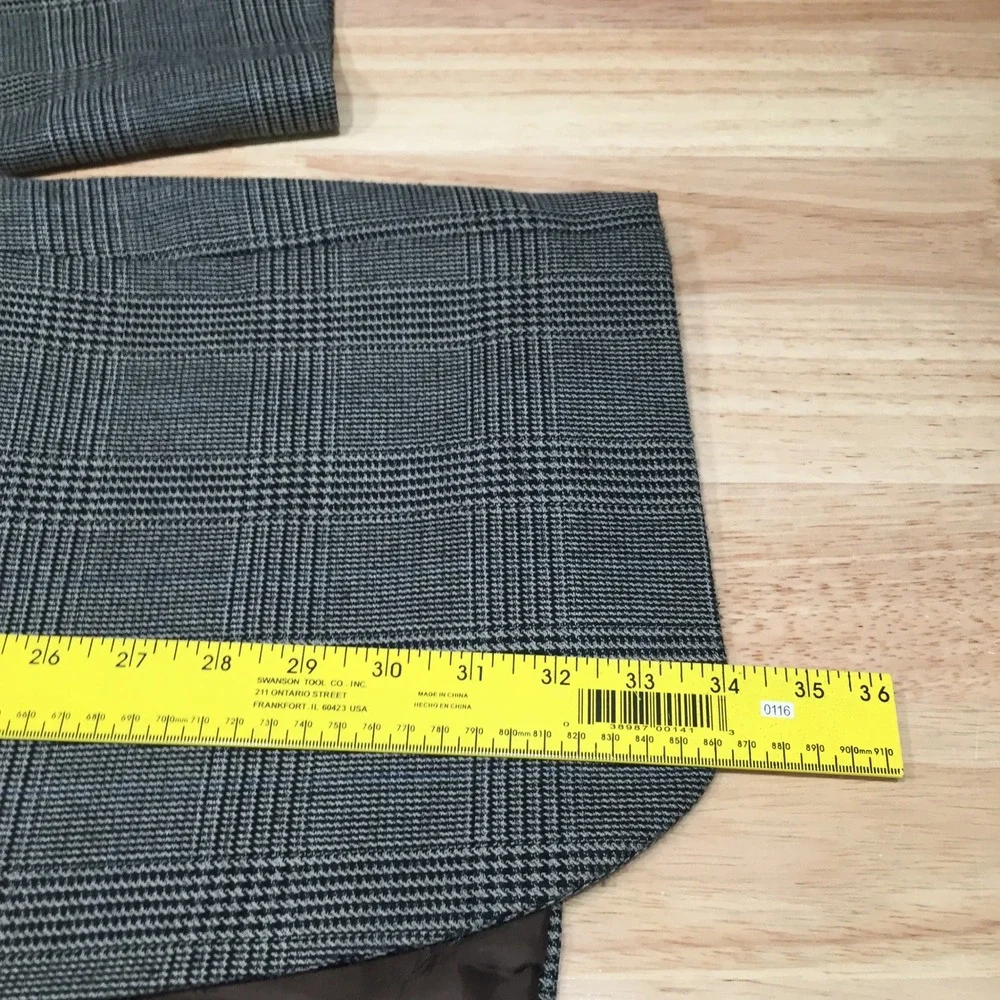 Jeffrey Banks Mens Blazer Glen Plaid Wool Blend Brown Gray 45R